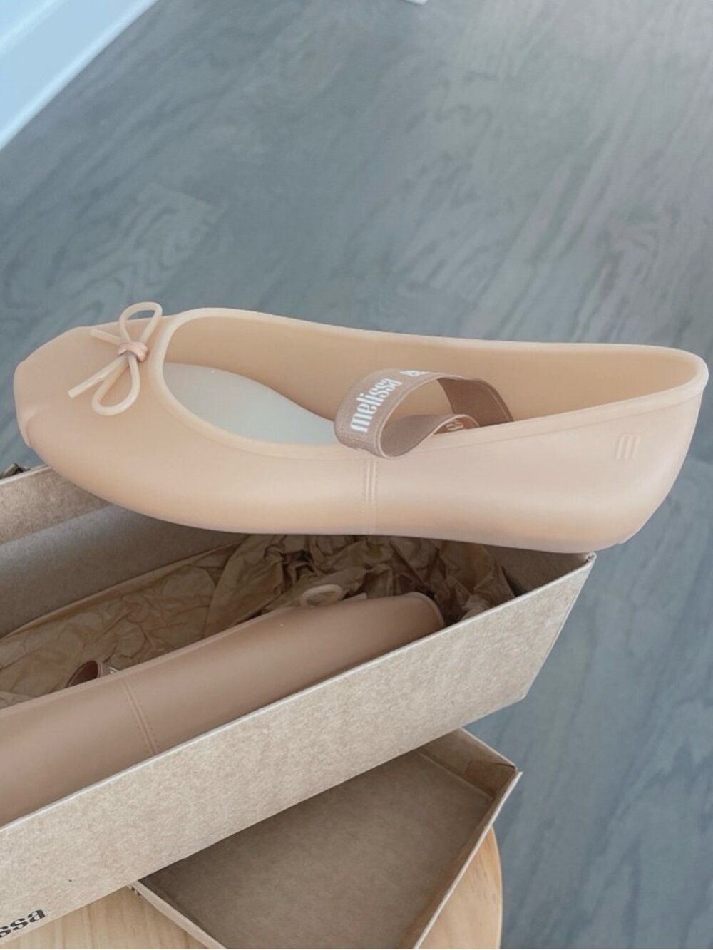 New Melissa Sophie Jelly Ballet Flats Nude Tan Size 8 | Comfortable Lightweight - Picture 5 of 6